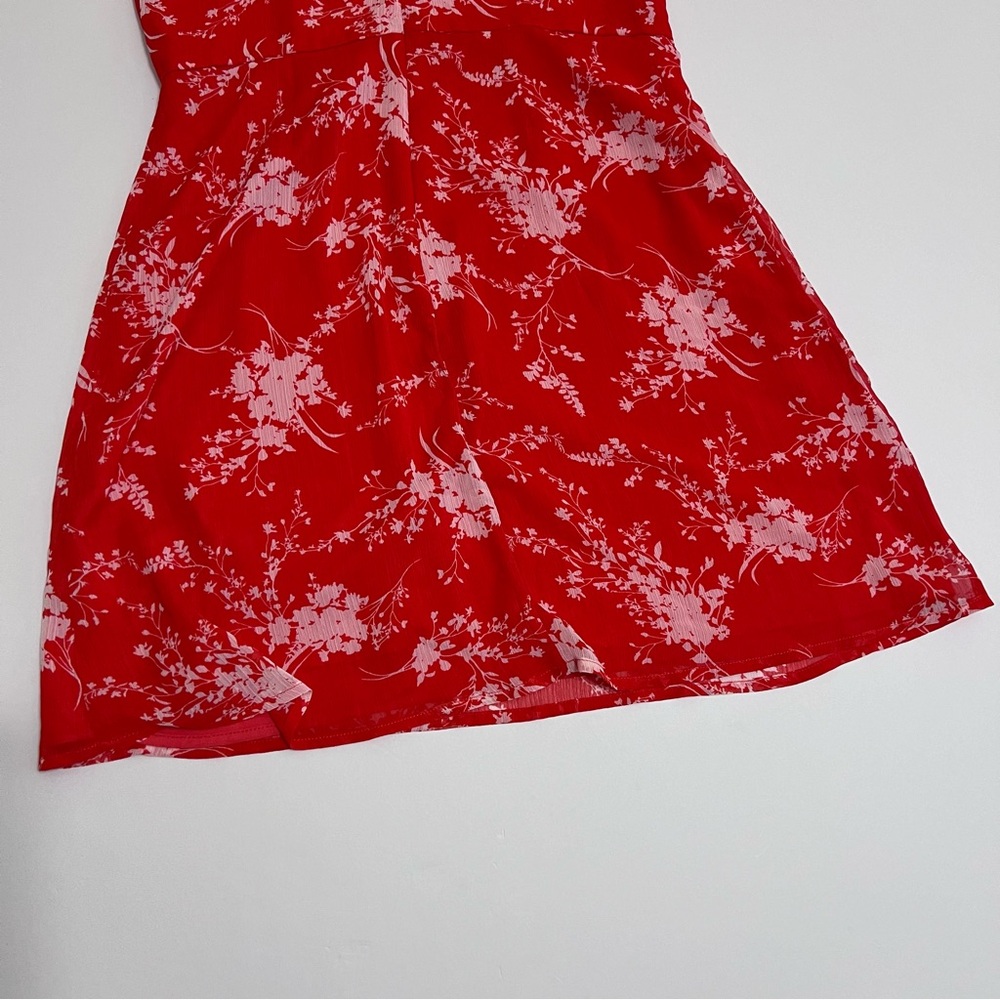 All In Favor Red Floral Ruffle Mini dress - Picture 8 of 9